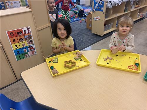 Children using playdough